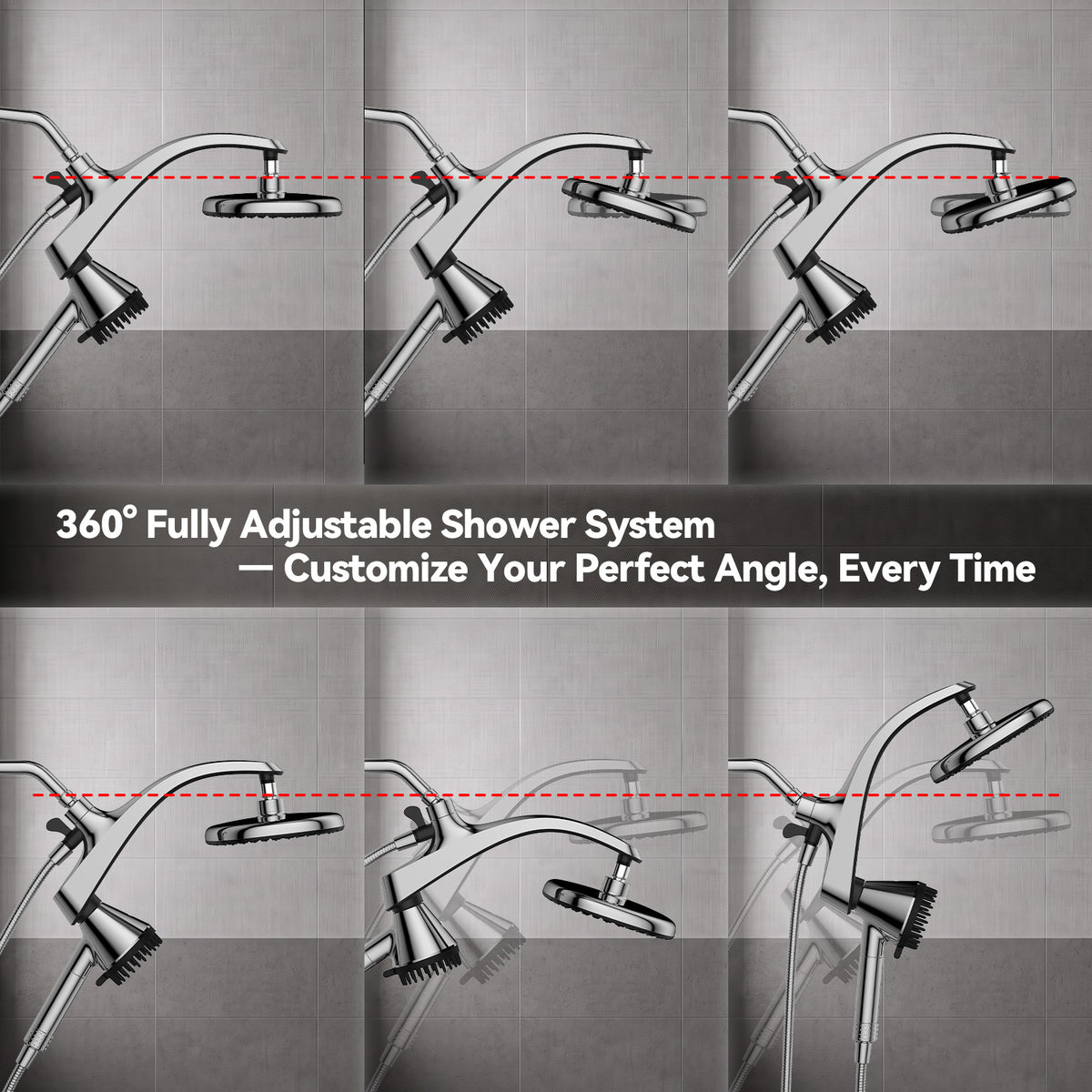 Shower Head with Handheld, High Pressure Showerhead, Chrome