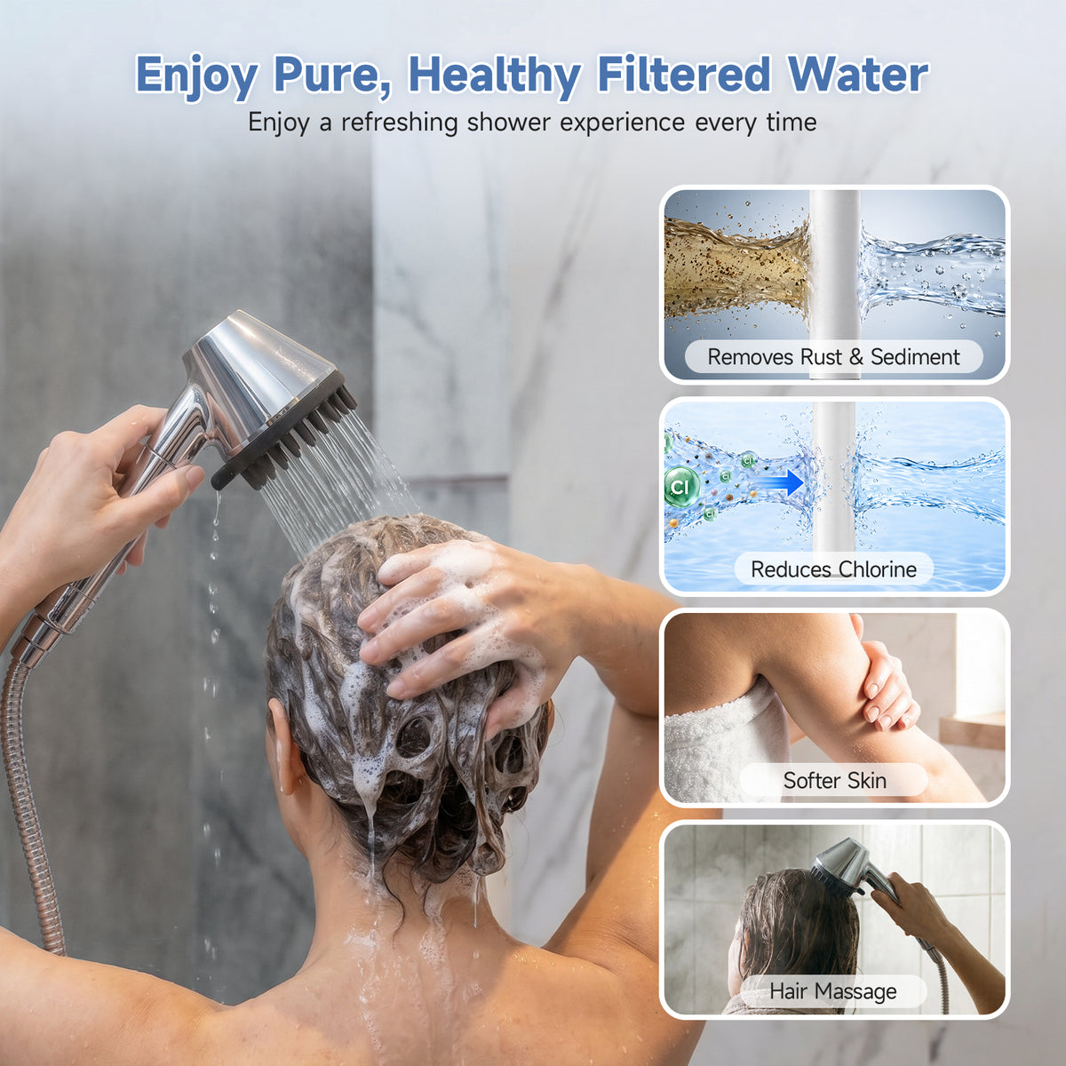 YIGA Shower Head Filter Replacement Cartridges for Hard